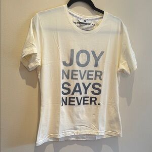 BMW Cream & Blue "Joy Never Says Never." Graphic T-Shirt